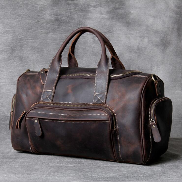 Business Trip Travel Bag For Man Outdoor Genuine Leather