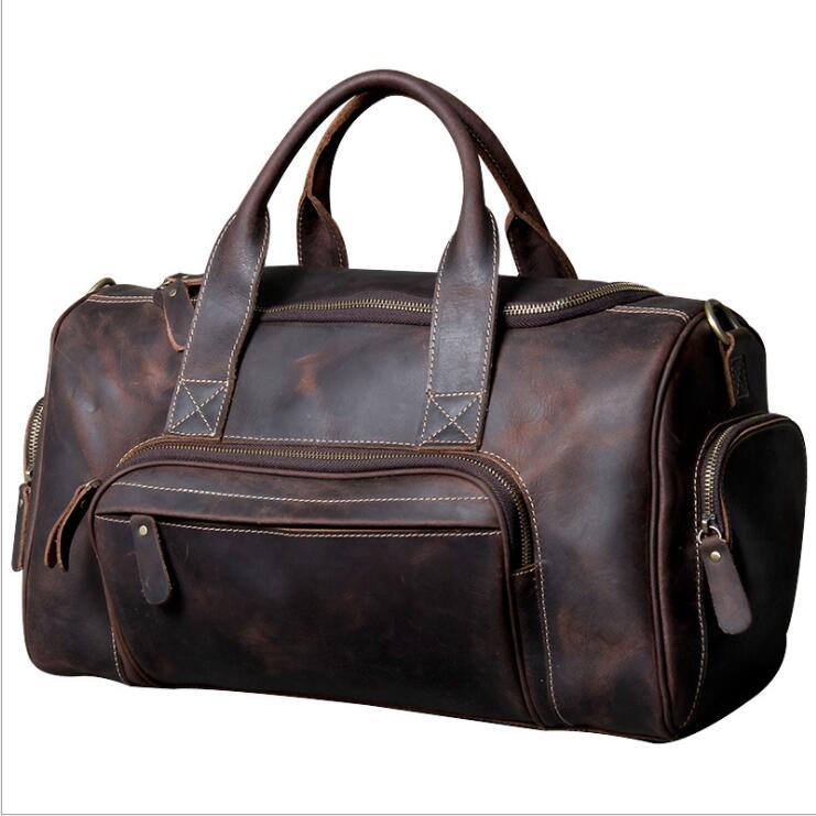 Business Trip Travel Bag For Man Outdoor Genuine Leather