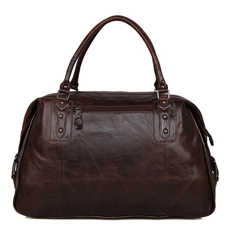 Leather Travel Bag for women men soft cow skin