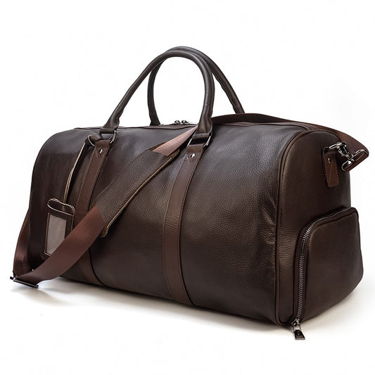 Men Genuine Leather Travel Bag Duffel Large Capacity