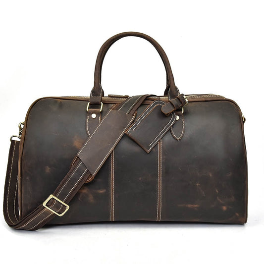 Real leather travel bags hand luggage for woman