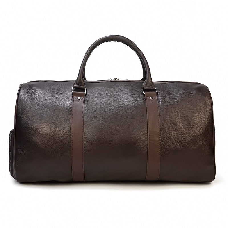 Men Genuine Leather Travel Bag Duffel Large Capacity