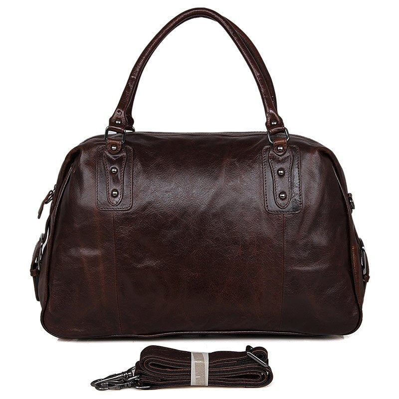 Leather Travel Bag for women men soft cow skin