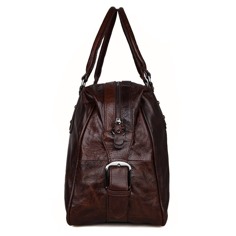 Leather Travel Bag for women men soft cow skin