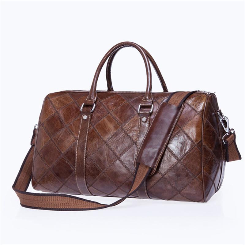 Genuine Leather Travel Duffel Bag for Women 17 inch